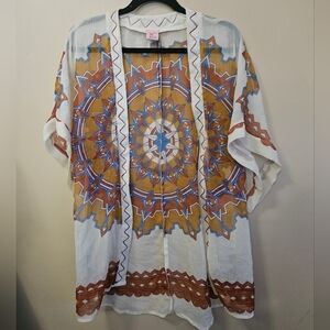 Theodora And Callum Women's One Size Coachella Kimono Cardigan
